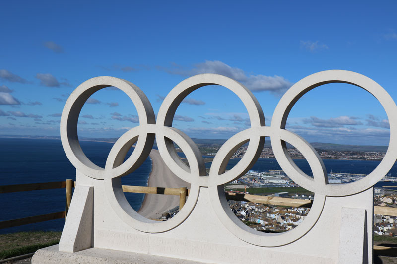 Olympic Rings Stone Sculpture