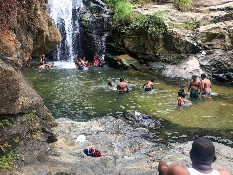 Waterfall with Locals