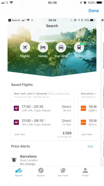 scyscaner app