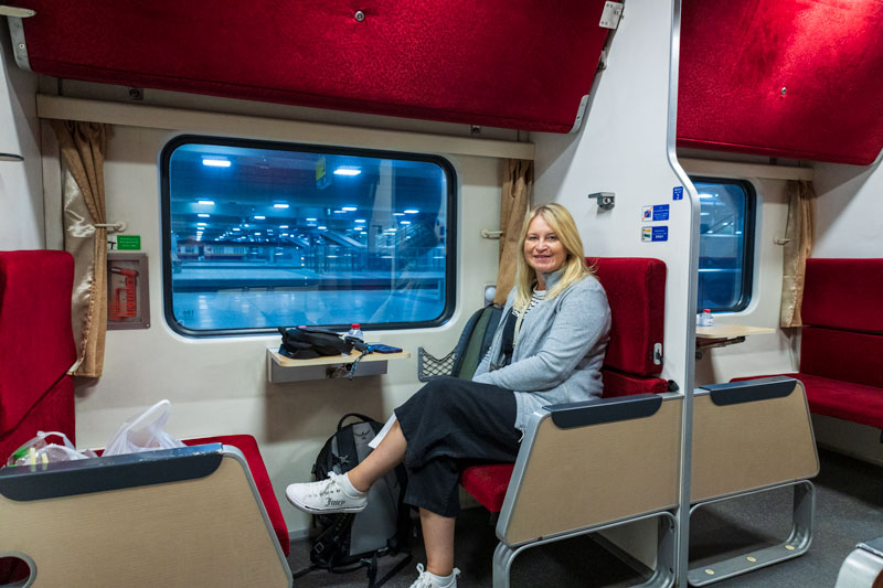 Sarah inside Train