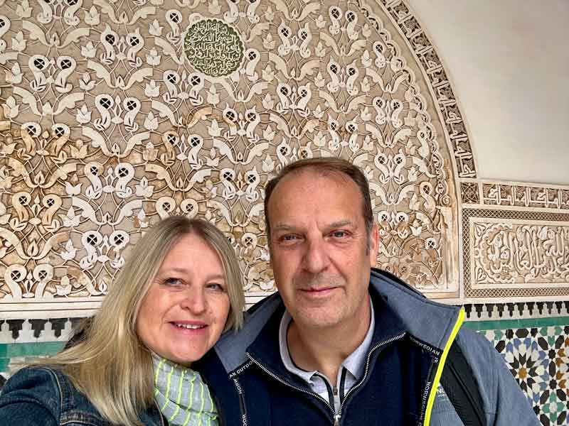 Sarah & Olivier at Ben Youssef Medersa