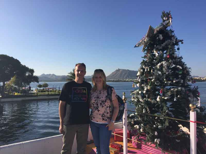 Sarah & Olivier at Udaipur Jag Mandir Christmas