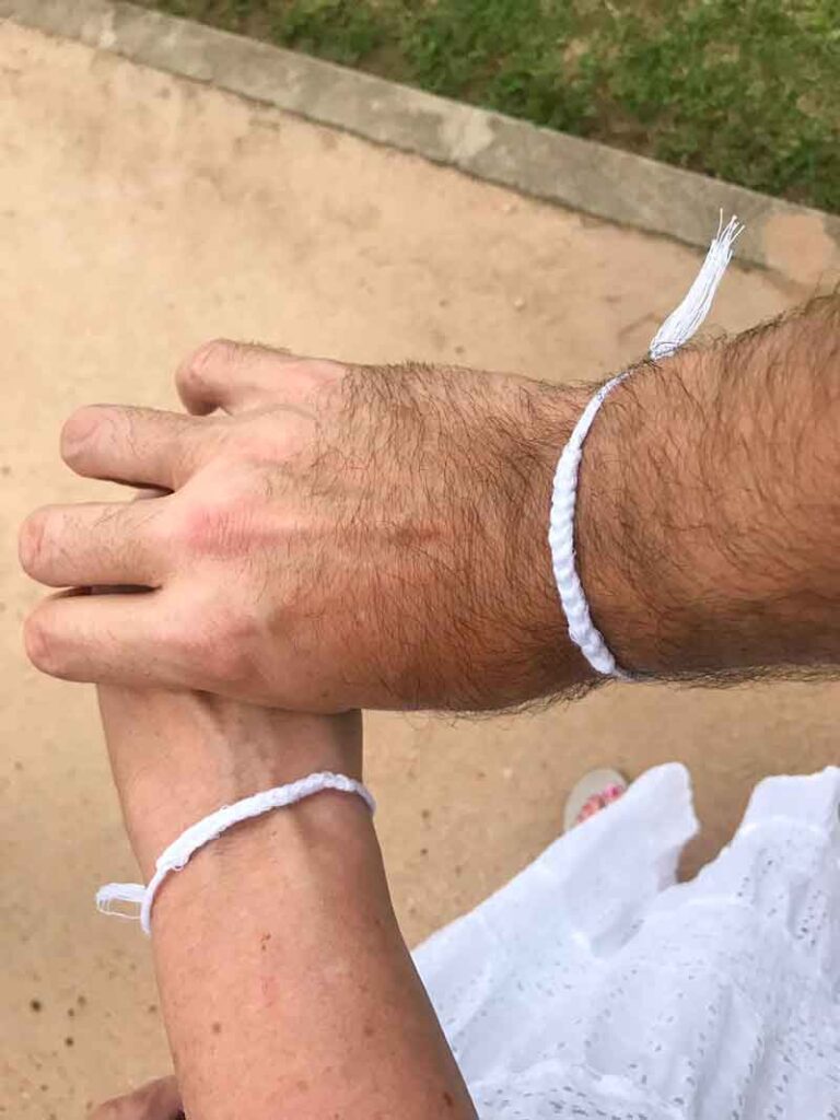 white bracelet